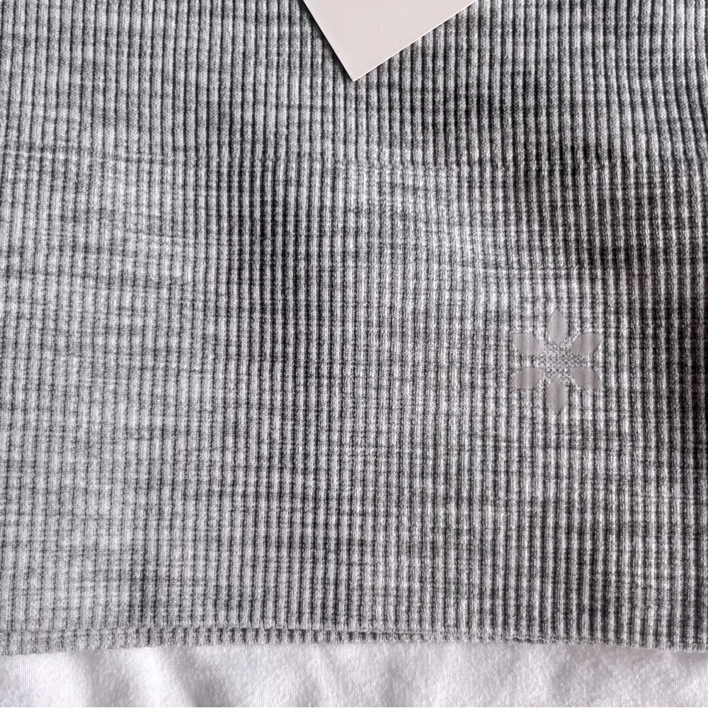 Nine West Ribbed Active Crop Tank Top Women’s Gray Size L/XL
